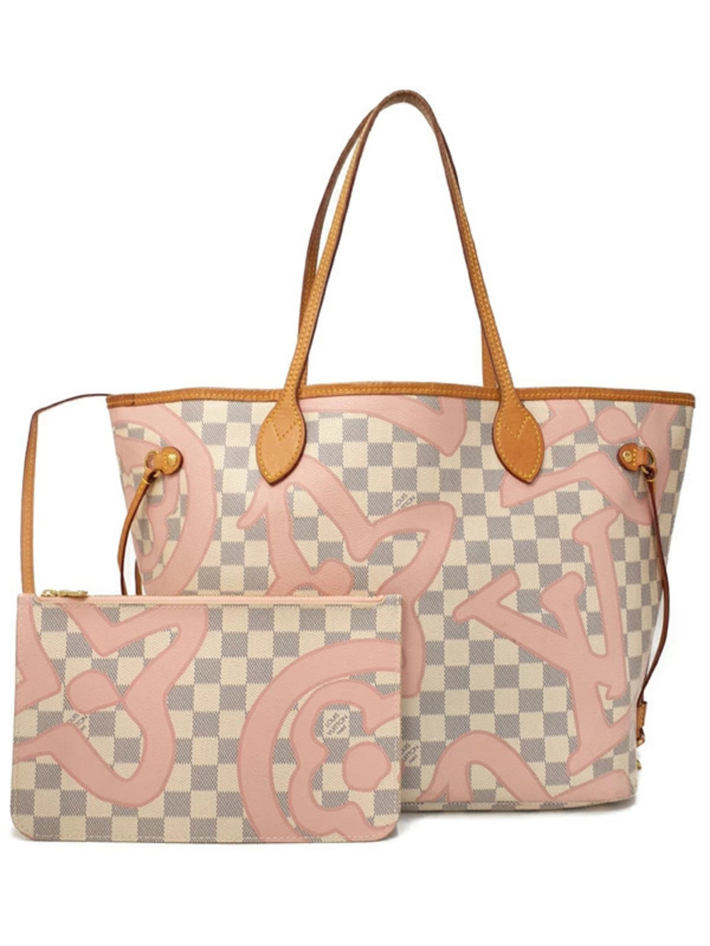 Louis Vuitton Damier Azur White Tahiti Neverfull Tote Bag